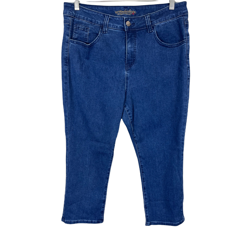 Women with Control Regular My Wonder Denim Stain Resistant Crop Jeans Size 2